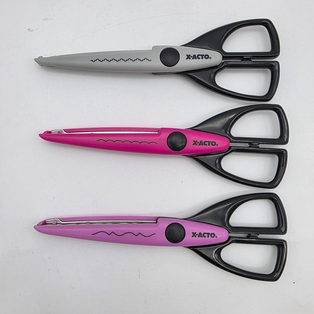 3 Pack X-ACTO Scrapbook Scissors Decorative Edge 7 1/4" Stainless Blades